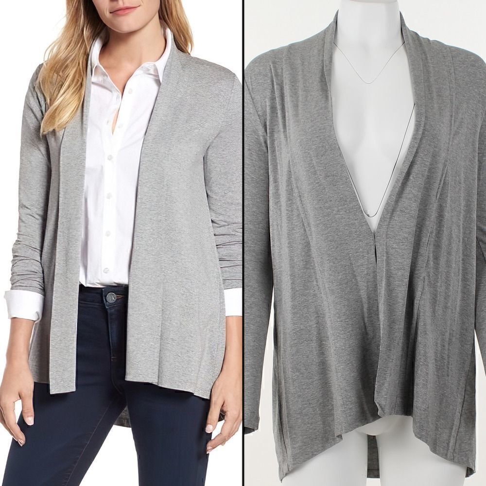 Womens Sweataer Heathered Open Front Cardigan XS